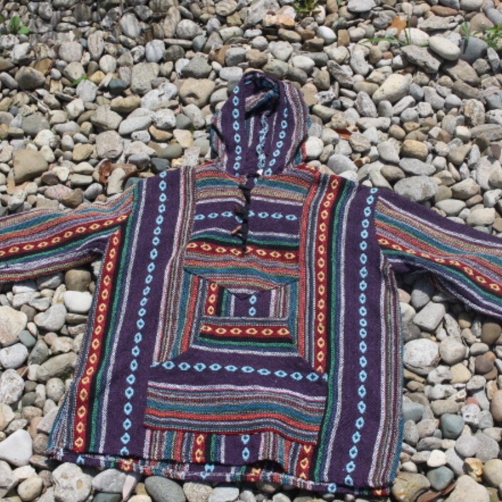 Multi-colored Unisex Skater Vintage Grunge Poncho
